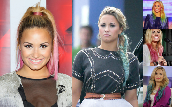 demi lovato cabelo colorido